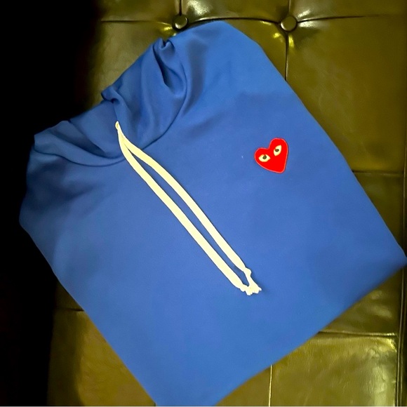 CDG Play Hoodie Blue - Picture 5 of 7